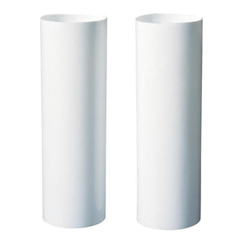 2 Plastic Candle Socket Covers, White, 4-Inch Long