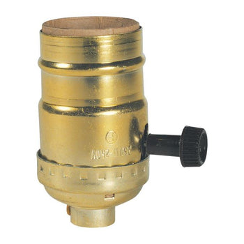 On/Off Turn-Knob Socket, Brass Finish