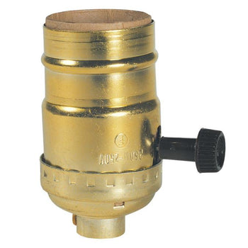 2-Circuit Turn-Knob Socket, Brass Finish