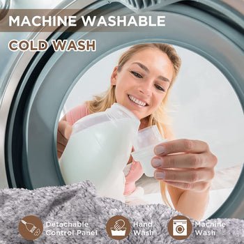 Electric Heated Throw Sherpa Grey