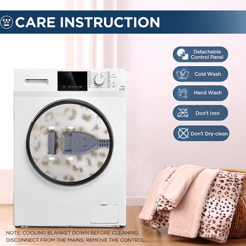 Electric Heated Blanket Luxurious Faux Fur Reverse to Flannel Grey Leopard