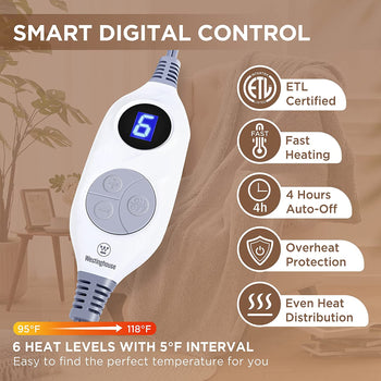 Electric Heated Throw Sherpa Grey