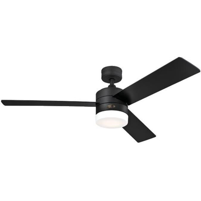 Alta Vista 52-Inch Three-Blade Indoor Ceiling Fan, Matte Black