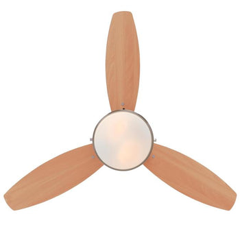 Alloy 42-Inch Three-Blade Indoor Ceiling Fan, Brushed Nickel Finish with LED Light Fixture