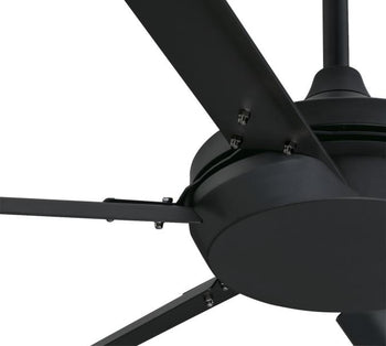Widespan 100-Inch Six-Blade Indoor/Outdoor Ceiling Fan, Matte Black Finish, DC Motor, Remote Control Included