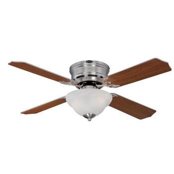 Hadley 42-Inch Four-Blade Indoor Ceiling Fan, Brushed Nickel Finish with Dimmable LED Light Fixture