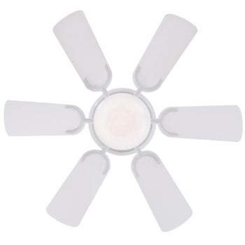 Petite 30-Inch Six-Blade Indoor Ceiling Fan, White Finish with LED Light Fixture