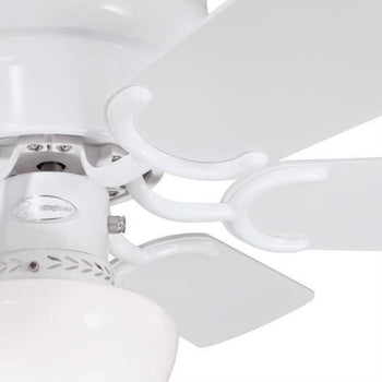 Petite 30-Inch Six-Blade Indoor Ceiling Fan, White Finish with LED Light Fixture