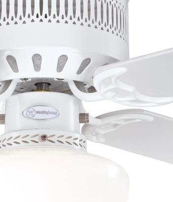 Casanova Supreme 42-Inch Four-Blade Indoor Ceiling Fan, White Finish with LED Light Fixture