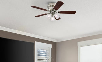 Contempra Trio 42-Inch Five-Blade Indoor Ceiling Fan, Brushed Nickel Finish with Dimmable LED Light Fixture