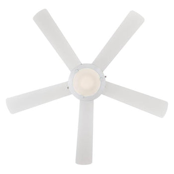 Comet 52-Inch Five-Blade Indoor Ceiling Fan, White Finish with Dimmable LED Light Fixture