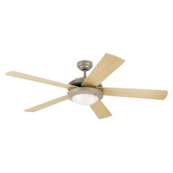 Comet 52-Inch Five-Blade Indoor Ceiling Fan, Brushed Pewter Finish with Dimmable LED Light Fixture