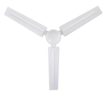 Jax Industrial-Style 56-Inch Three-Blade Indoor Ceiling Fan, White Finish, Remote Control Included