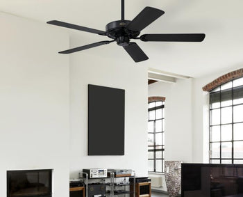 Contractor's Choice 52-Inch Five-Blade Indoor Ceiling Fan, Black Finish