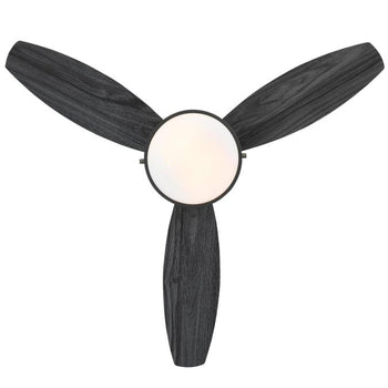 Alloy 42-Inch Three-Blade Indoor Ceiling Fan, Matte Black Finish with LED Light Fixture