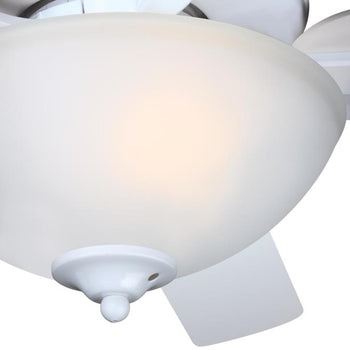 Albert 52-Inch Five-Blade Indoor Ceiling Fan, White Finish with LED Light Fixture