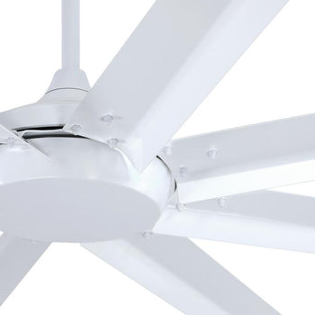 Widespan 100-Inch Eight-Blade Indoor/Outdoor Ceiling Fan, White Finish, DC Motor, Remote Control Included