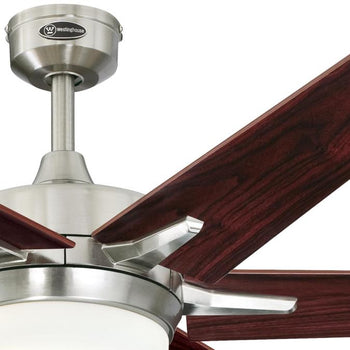 Cayuga 60-Inch Six-Blade Indoor Smart WiFi Ceiling Fan, Brushed Nickel Finish with Dimmable LED Light Fixture, Remote Control Included