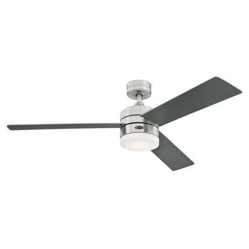 Alta Vista 52-Inch Three-Blade Indoor Alexa Enabled Smart WiFi Ceiling Fan, Brushed Nickel Finish with Dimmable LED Light Fixture, Remote Control Included