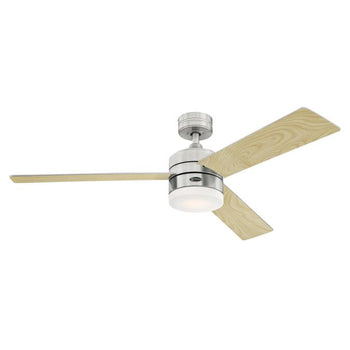 Alta Vista 52-Inch Three-Blade Indoor Alexa Enabled Smart WiFi Ceiling Fan, Brushed Nickel Finish with Dimmable LED Light Fixture, Remote Control Included