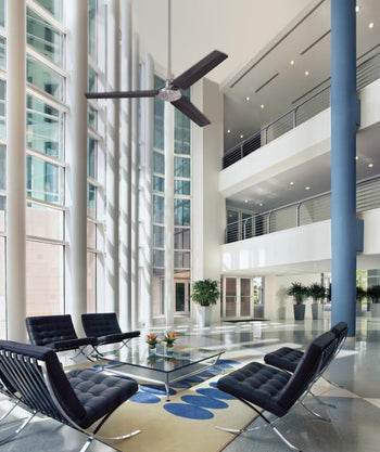 Jax Industrial-Style 56-Inch Three-Blade Indoor Ceiling Fan, Brushed Nickel Finish, Wall Control Included