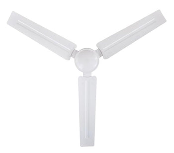 Jax Industrial-Style 56-Inch Three-Blade Indoor Ceiling Fan, White Finish, Wall Control Included