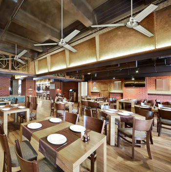 Jax Industrial-Style 56-Inch Three-Blade Indoor Ceiling Fan, Brushed Nickel Finish, Wall Control Included