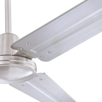 Jax Industrial-Style 56-Inch Three-Blade Indoor Ceiling Fan, Brushed Nickel Finish, Wall Control Included