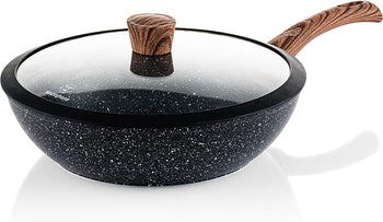 Wood marble wok pot (12.5