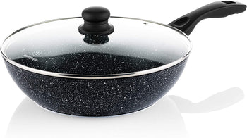 Black marble wok pot (12.5