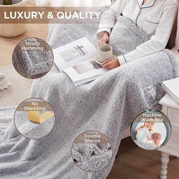 Electric Heated Throw Sherpa Grey