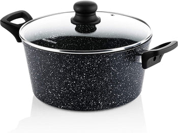 Black Marble Casserole Pot (11