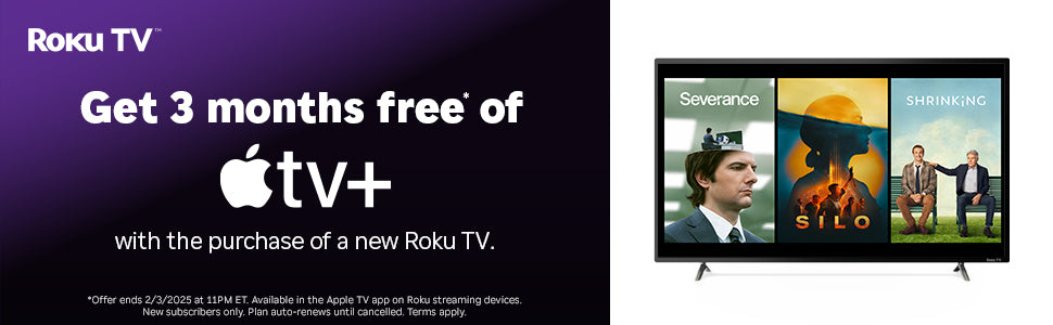 3 Months free of Apple TV+ with the purchase of a new Westinghouse Roku TV