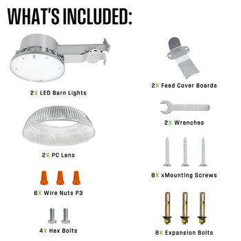 5000L Wired Barn Light, Set of 2