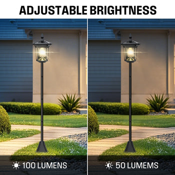 100 Lumen Solar Filament Post Light, Set of 2