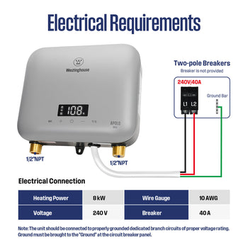 8KW Mini Electric Tankless Water Heater