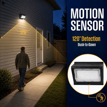 4000 Lumen Solar LED Wall Light with Motion Sensor, 3 CCT