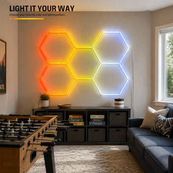 Color-Changing LED Hex Light Kit with Remote Control