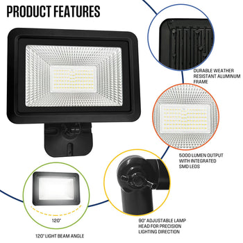 5000 Lumens Integrated LED Flood Light