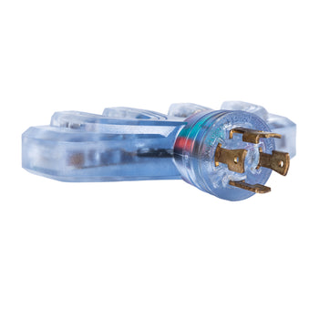 Generator Plug Adapter: 30A 120V L14-30P to (4x) 5-20R