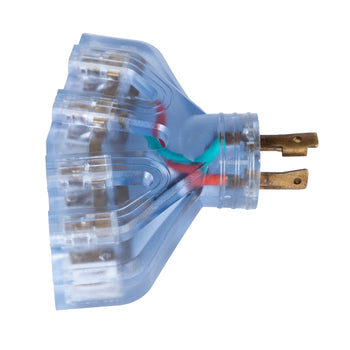 Generator Plug Adapter: 30A 120V L14-30P to (4x) 5-20R