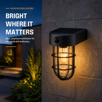 500 Lumen Solar Motion-Activated Outdoor Wall Light, 2-Pack