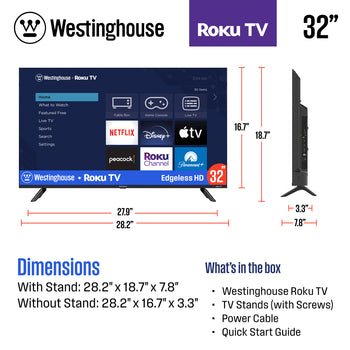 32″ Edgeless HD Roku TV