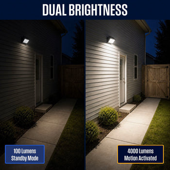 4000 Lumen Solar LED Wall Light with Motion Sensor, 3 CCT