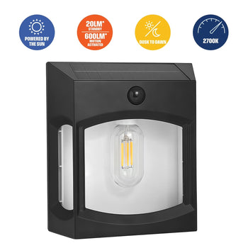 600 Lumen Solar Motion Activated Linkable Wall Light, 2pk