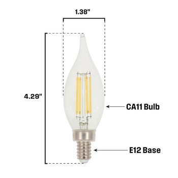 4.5 Watt (60 Watt Equivalent) CA11 Dimmable Filament LED Light Bulb