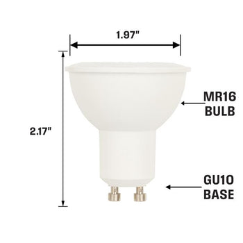 6.5W MR16 LED Dimmable 3000K GU10 Base, 120 Volt, Hanging Box