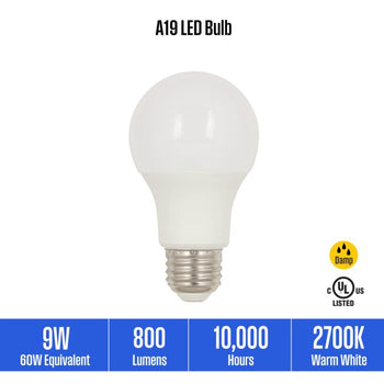 9 Watt (60 Watt Equivalent) A19 LED Light Bulb