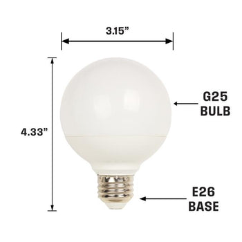 6 Watt (75 Watt Equivalent) G25 Dimmable LED Light Bulb