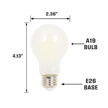 6.5W A19 Filament LED Dimmable Soft White 3000K E26 (Medium) Base, 120 Volt, Box